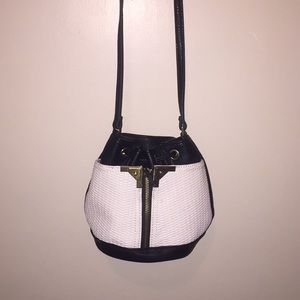Black and Cream small over the shoulder bad w gold